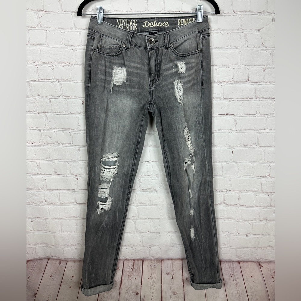 Rewash Jeans‎ Womens Gray Distressed Vintage Reunion Jeans sz 3 26